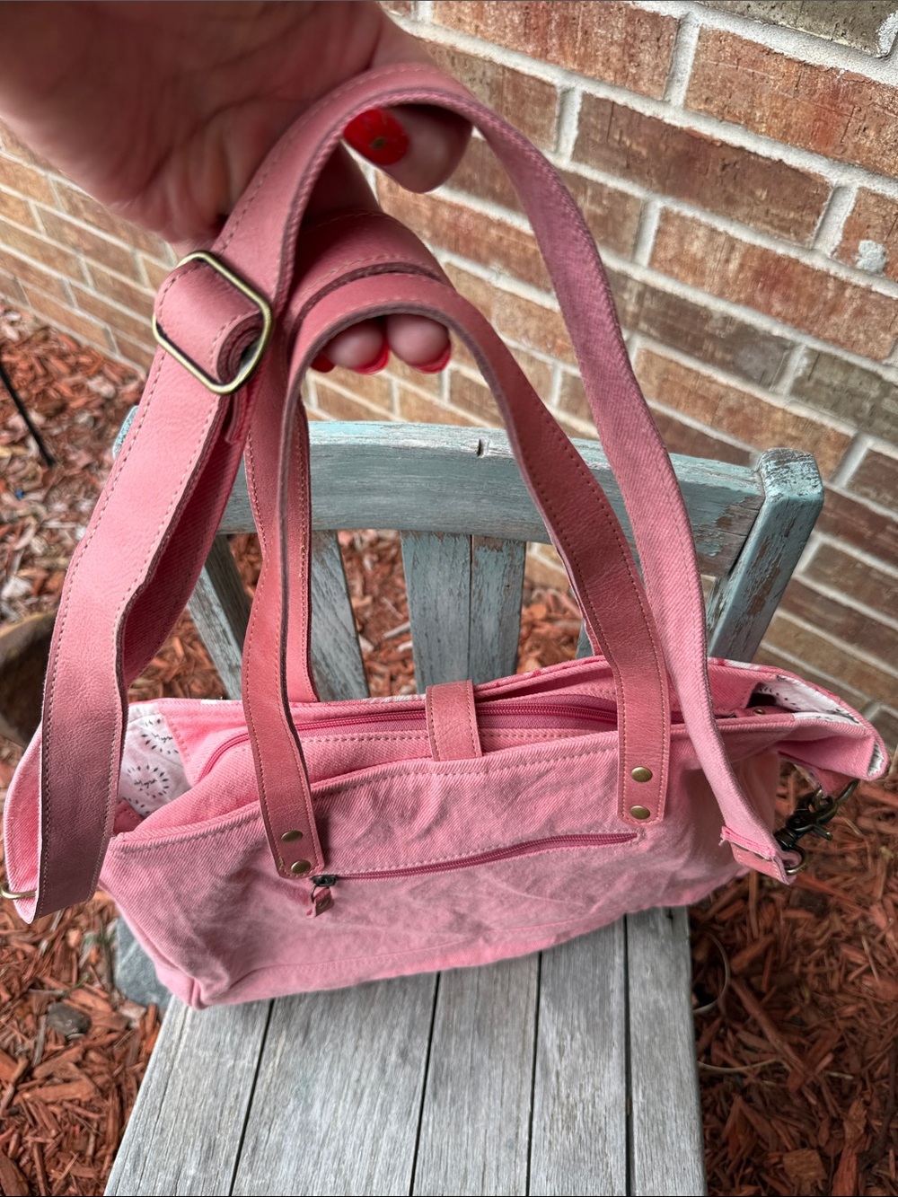 Myra Bag Isadora Romantic Pink & Red Floral Foliage Small Weekender Bag - Picture 15 of 15